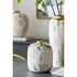 8" Gray Ivory And Gold Modern Abstract Ceramic Table Vase