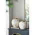 12" Gray Ivory And Gold Modern Abstract Ceramic Table Vase