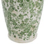 15" Green And White Leaf Ceramic Trumpet Table Vase