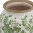 12" Green And White Leaf Ceramic Round Table Vase