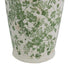 12" Green And White Leaf Ceramic Round Table Vase