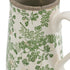 9" Green And White Leaf Ceramic Round Jug Vase
