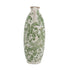 14" Green And White Leaf Ceramic Amphora Table Vase