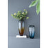 19" Clear And Brown Ombre Glass Table Vase