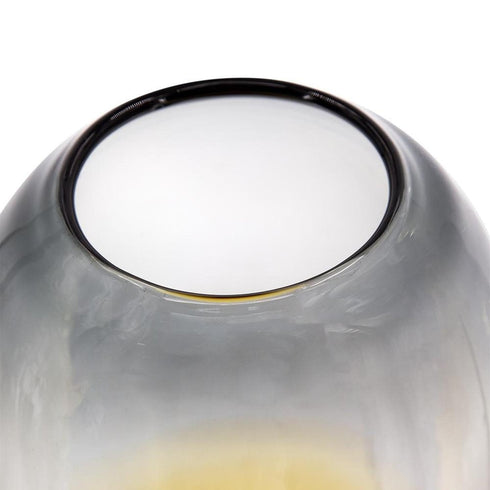 19" Clear And Brown Ombre Glass Table Vase