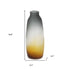 17" Charcoal And Orange Ombre Glass Table Vase