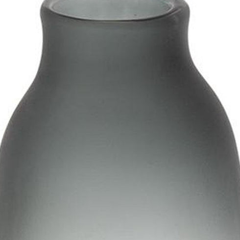 17" Charcoal And Orange Ombre Glass Table Vase