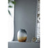 10" Charcoal And Orange Ombre Round Glass Table Vase