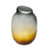 10" Charcoal And Orange Ombre Round Glass Table Vase