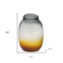 10" Charcoal And Orange Ombre Round Glass Table Vase
