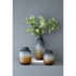11" Charcoal And Orange Ombre Round Glass Table Vase