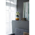 11" Charcoal And Orange Ombre Round Glass Table Vase