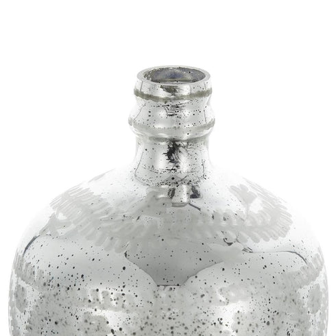 10" Silver Speckle Glass Table Vase