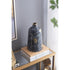 12" Blue And Gold Abstract Bud Glass Table Vase