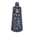 14" Blue And Gold Abstract Bud Glass Table Vase