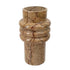 8" Brown Genuine Marble Ridged Table Vase