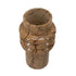 8" Brown Genuine Marble Ridged Table Vase