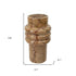 8" Brown Genuine Marble Ridged Table Vase