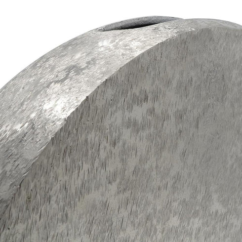 15" Silver Aluminum Round Disc Table Vase