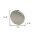 15" Silver Aluminum Round Disc Table Vase