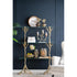 11" Black And Gold Glass And Aluminum Geo Circles Table Vase