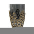 11" Black And Gold Glass And Aluminum Geo Circles Table Vase