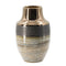 11" Brown and Bronze Striped Round Ceramic Table Vase With Does Not Apply