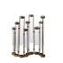 17" Bronze And Clear Enameled Cast Iron And Glass Nine Bloom Table Vase