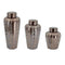 Set of Three Bronze And Silver Ceramic Urn Ginger Jars