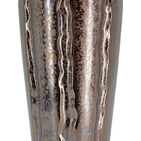 Set of Three Bronze And Silver Ceramic Urn Ginger Jars