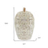 16" Cream Geometric Ceramic Bud Table Vase