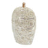 16" Cream Geometric Ceramic Bud Table Vase