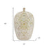 20" Cream Geometric Ceramic Bud Table Vase