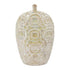 20" Cream Geometric Ceramic Bud Table Vase