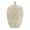 20" Cream Geometric Ceramic Bud Table Vase