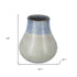 10" Blue And Gray Ombre Ceramic Round Table Vase