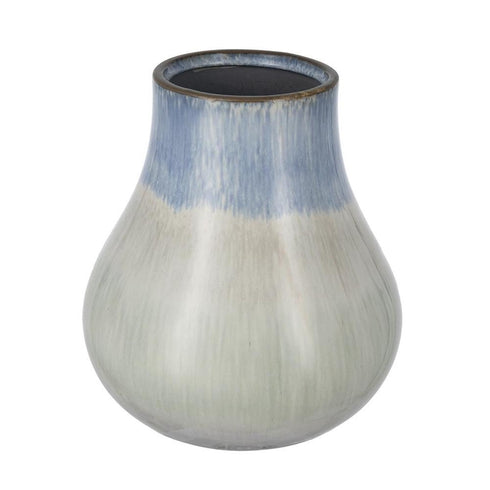 10" Blue And Gray Ombre Ceramic Round Table Vase