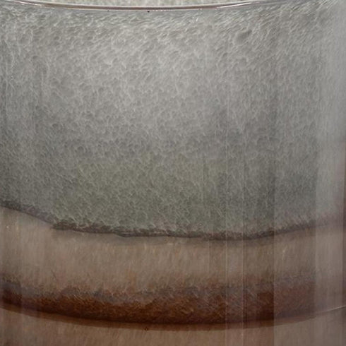 9" Gray And Brown Ombre Glass Round Table Vase
