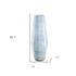 20" Blue And Opal Glass Cylinder Table Vase