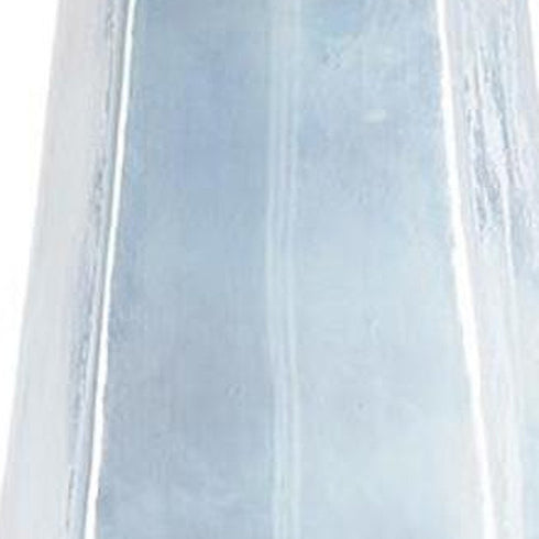 20" Blue And Opal Glass Cylinder Table Vase