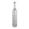 25" Antiqued Silver Floral Glass Bottle Table Vase