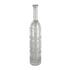 25" Antiqued Silver Floral Glass Bottle Table Vase