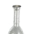 25" Antiqued Silver Floral Glass Bottle Table Vase