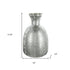 18" Antiqued Silver Floral Glass Table Vase