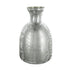 18" Antiqued Silver Floral Glass Table Vase