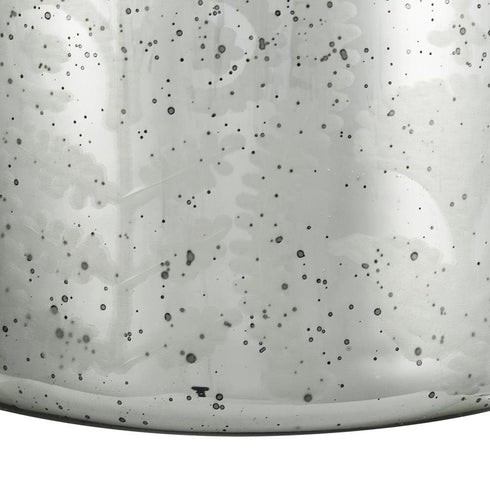 18" Antiqued Silver Floral Glass Table Vase