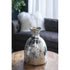 18" Antiqued Silver Floral Glass Table Vase