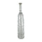 30" Antiqued Silver Floral Glass Bottle Table Vase