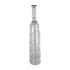 30" Antiqued Silver Floral Glass Bottle Table Vase