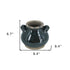7" Dark Green And Sand Terracotta Round Jug Vase